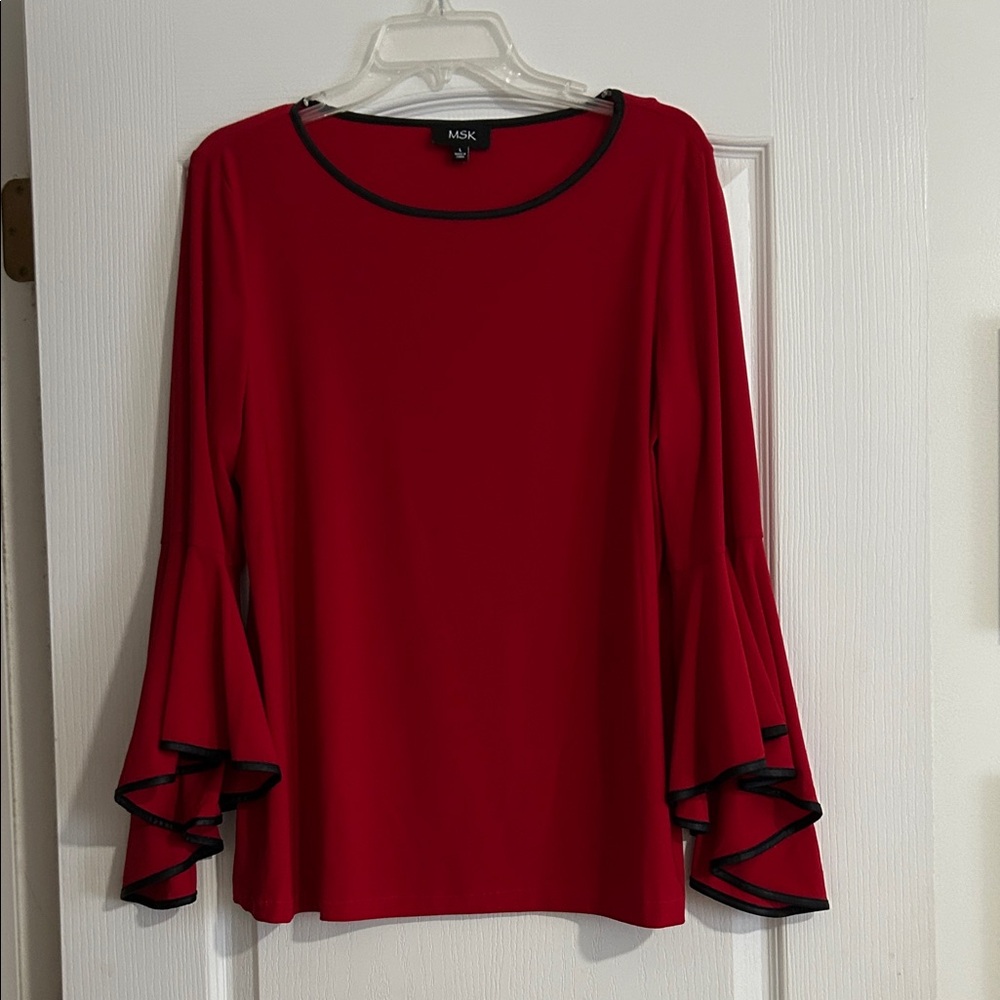 MSK Women's Red Top with Black Trim